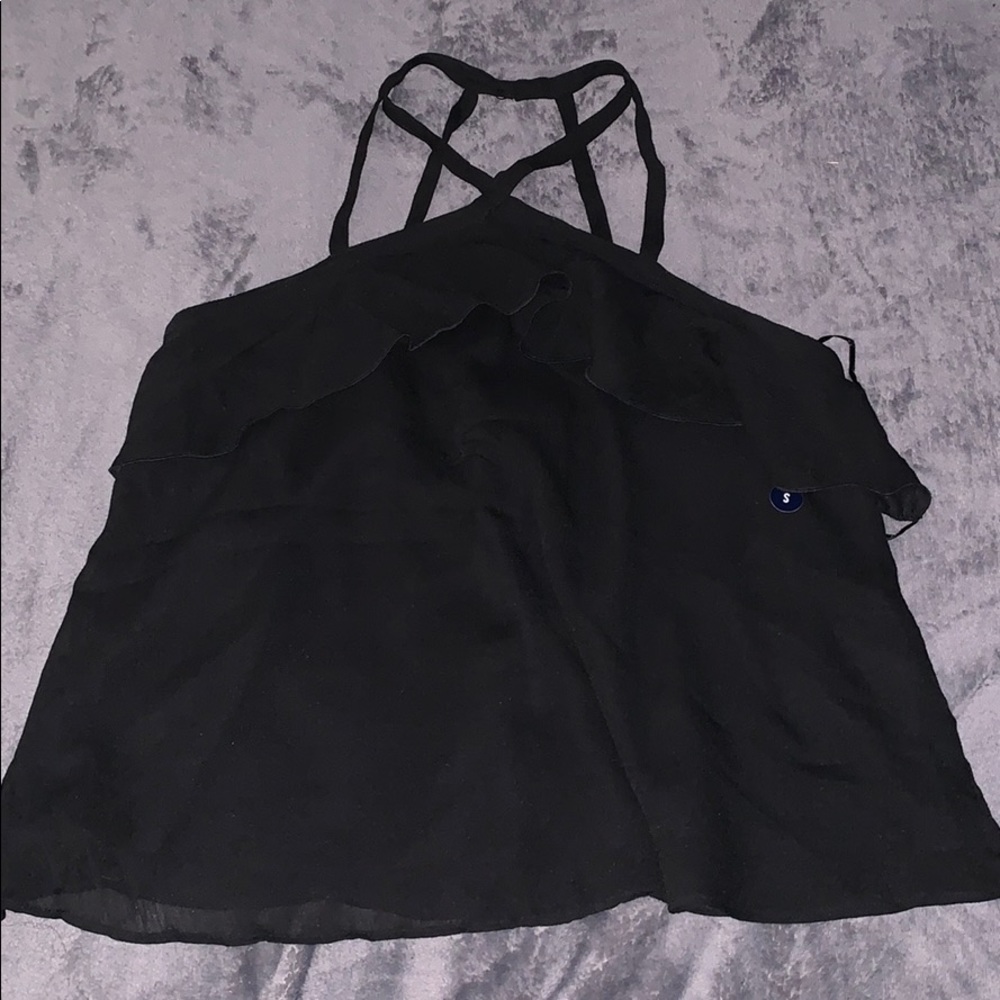 Black Strappy T-Back Shirt